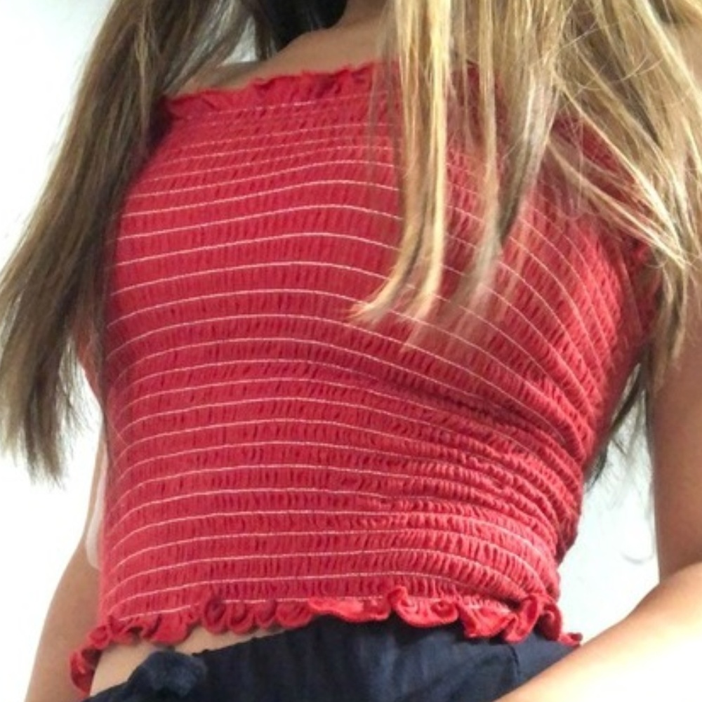 Brandy Melvill Red Cleo Tube Top John Galt label
